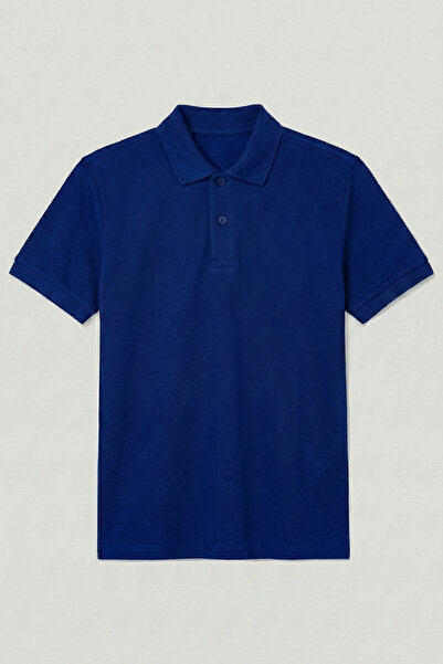 Çapıt Тениска с къс ръкав, 100% памук, поло яка, саксофон, синя, подходяща за...