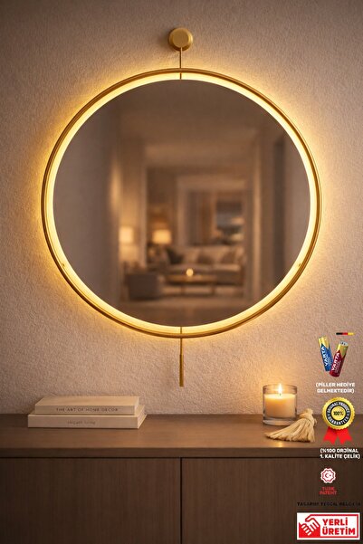 MetaQuartz Aksesuar ((BÜYÜKBOY) ) Ayna Massive Gold , Modern Dekoratif Duvar ...