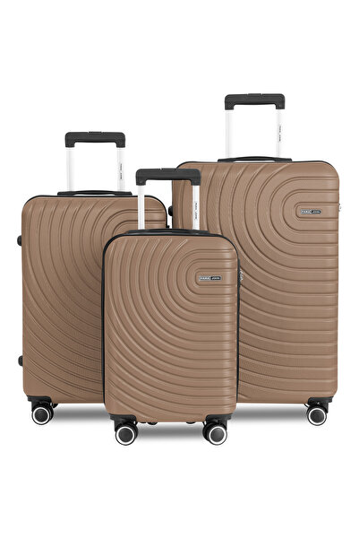 PARAJOHN Spiral Set of 3 ABS Hard Case Luggage Trolley Bag with 4 Spinner Whe...