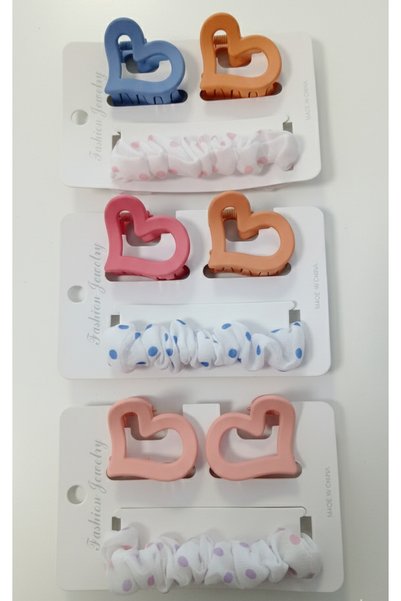 ŞEHRAZAT HANDMADE TASARIM Set of 2 Clips and Elastic Hair Bands