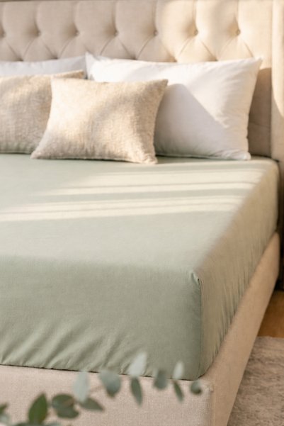 Bella Home Premium Quality Double Fitted Sheet - 100% Organic Cotton