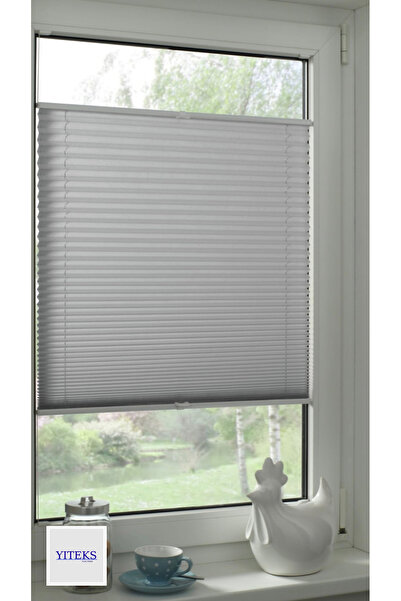 yiteks plise perde Katlanabilir Cam Balkon Plise Perde AÇIK GRİ (İsteğe Bağlı...