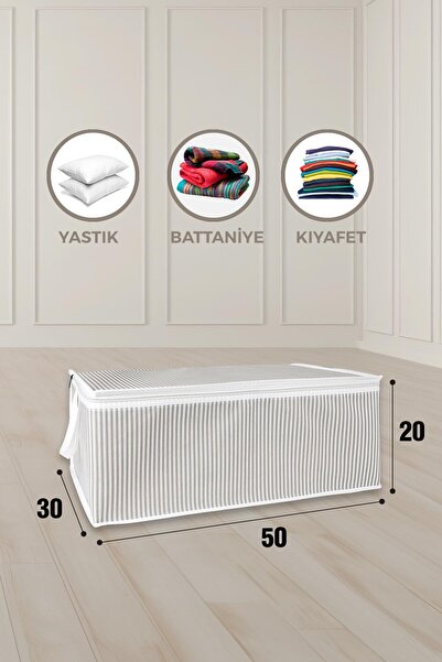 ALAS Hurç Baskılı Hurç 50 x 30 x 20 cm Yastık Kıyafet Battaniye Hurcu