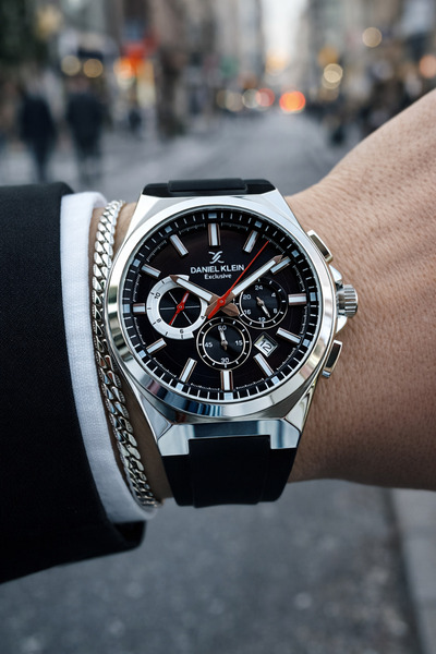 Daniel Klein Marka Tüm Fonksiyonları Aktif Deri Kordon Erkek Saat (BİLEKLİK H...