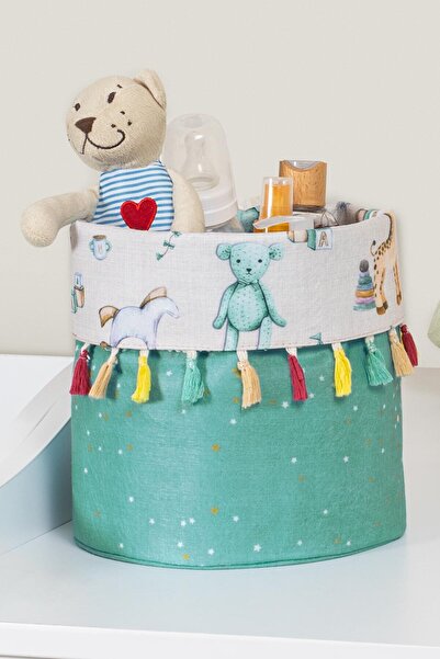 ALAS لعبة أطفال دائرية الشكل/سلة غسيل ملابس متسخة باللون الأزرق