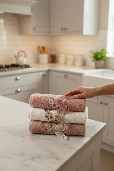 asev tekstil 30x50 CM 3LÜ Mutfak Havlusu | El Havlusu | Yüz Havlusu Seti