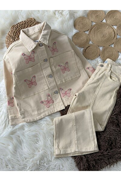 Alvadonna SET DUBĂLĂ PENTRU FĂRĂTĂ CU DETALII DE STONE PE JACETĂ DENIM