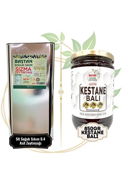 Baştan Yöresel 5litre Zeytinyağı Ve 850gram Bozdağ Kestane Balı (TANITIM AMAÇLI)
