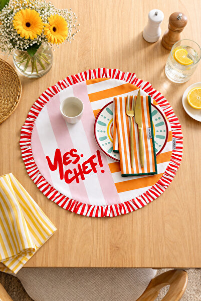 RİTMOHOME Βολάν, Στρογγυλό, Θαλασσινό, Σλόγκαν, Έντυπο, Πολύχρωμο, Ριγέ Αμερι...