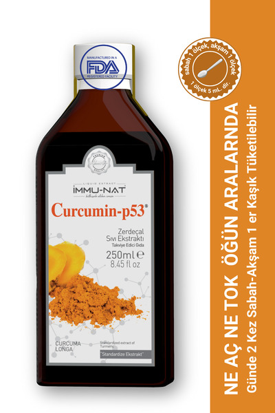 İmmu-Nat Curcumin-P53 Zerdeçal Bitki Ekstraktı 250 Ml - Vitamin ve Mineral İç...