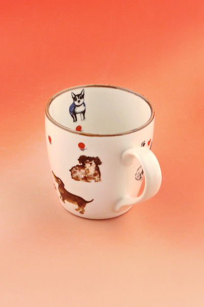 Bursa Porselen Dekor Retro dog akıtma porselen kupa