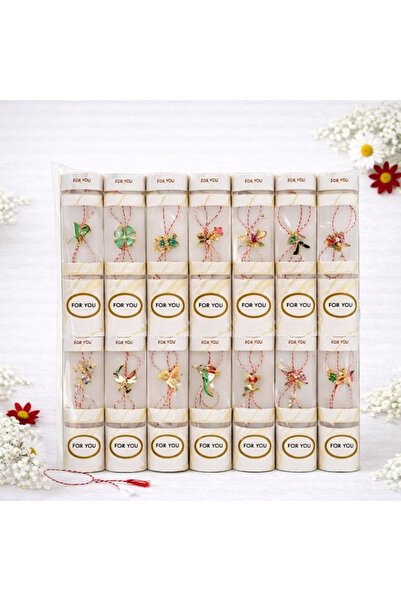 OEM Set 14 broșe Mărțișor metalice cu șnur tradițional, ambalaj elegant, cado...