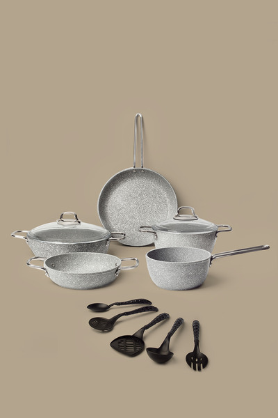 Gigilli طقم أواني طهي من الجرانيت مكون من 12 قطعة