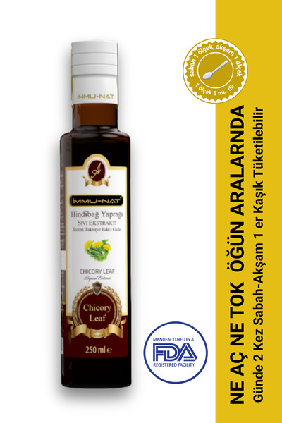 İmmu-Nat Hindiba Yaprağı Bitkisel Sıvı Ekstraktı 250ml - Takviye Edici Gıda