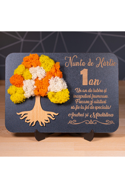 Creators of Crafts Wedding anniversary gift with lichens -1 Year - Paper Wedd...