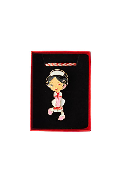 Abundo Nurse brooch in pink