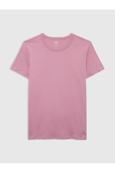 GAP Kadın Pembe Favorite Bisiklet Yaka T-Shirt