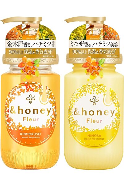 &Honey مجموعة علاج الشعر بالشامبو من فلور (برائحة عسل الأوسمانثوس والميموزا)