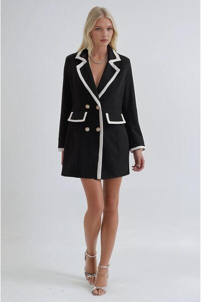 Lijuri Biye Detaylı ve Düğmeli Ceket Elbise 2962