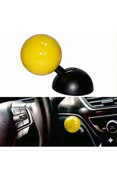 Universal Bilardo Topu Tasarımlı Metal Start Stop Düğmesi Sarı