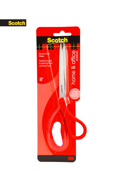 Scotch 8-Inch Home & Office Scissors – Stainless Steel Blades, Ambidextrous H...