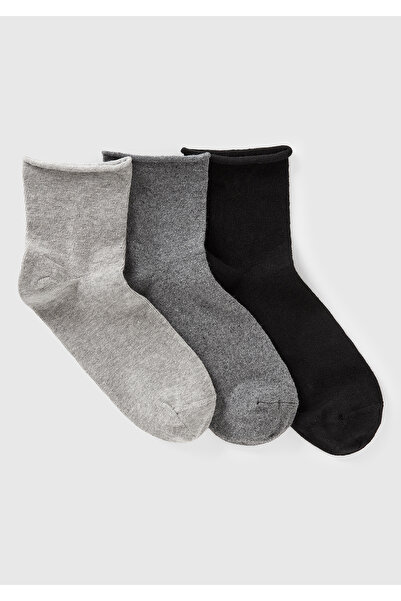 United Colors of Benetton Women's Gray Mix Cotton Blended Solid Color 3-Piece...