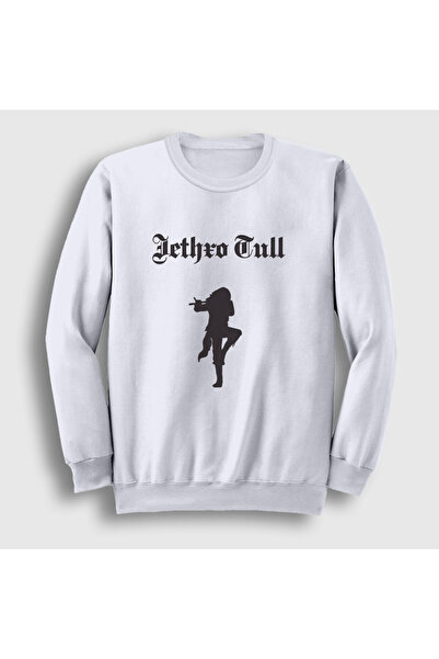 Presmono Unisex White Logo Jethro Tull Sweatshirt 592993Tt