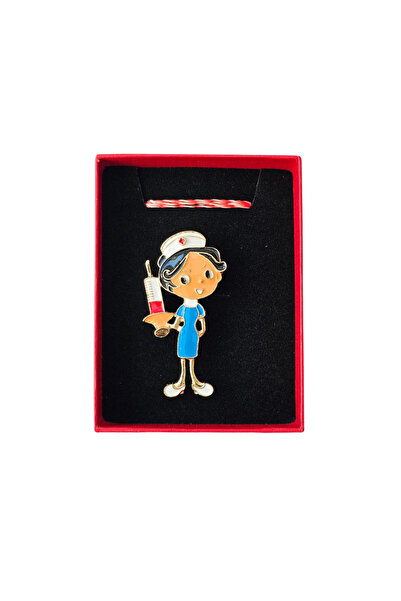 Abundo Nurse brooch in blue