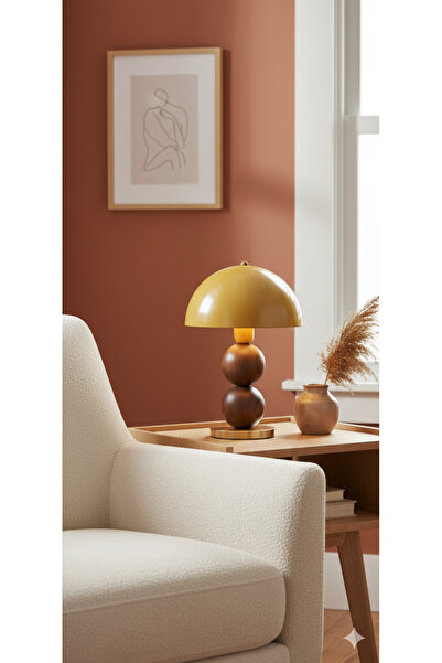 VEYRA Sphera Serisi: Geometrik Formlu Ahşap ve Metal Tasarım Masa Lambası