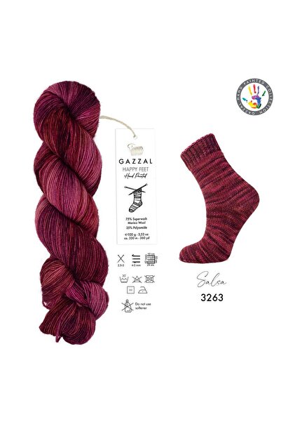 Gazzal Happy Feet 3-Pack Advantageous Package 75% Superwash Merino Wool 25% P...