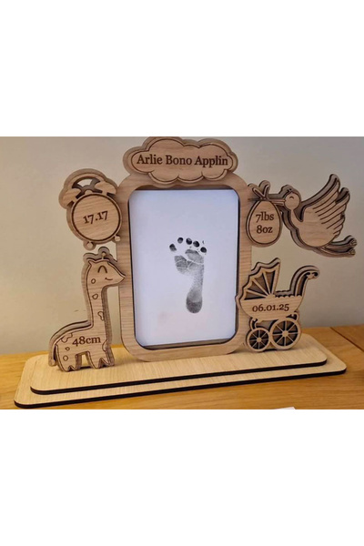 mars tasarım KİŞİSELLEŞTİRİLEBİLİR BEBEK FOTOĞRAF ÇERÇEVESİ DOĞUM BİLGİLERİ İ...