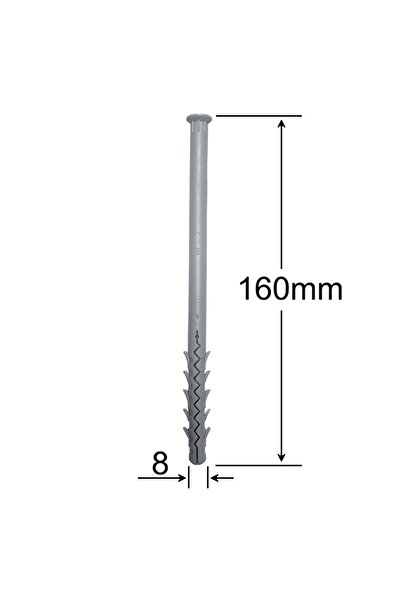 Gray Square 8x160 Winged Dowel - 50pcs/box