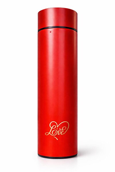 nesnelgift Special 500 ml Red Thermos with Strainer for Valentine's Day - wit...