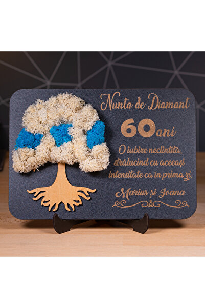 Creators of Crafts Wedding anniversary gift with lichens -60 Years - Diamond ...