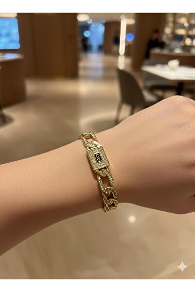 Glowzee Takı & Aksesuar 316L Paslanmaz Çelik Zirkon Taşlı Kadın Kelepçe Bileklik