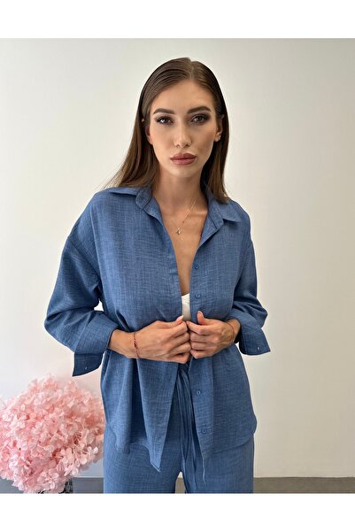 ossons Women's Oversized Shirt and Pants Two-Piece Set