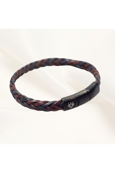 Joliesse Diamonds - Leather Bracelet, Wine & Navy Signature