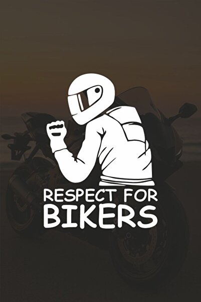 Turuncu Sticker Respect for Riders 11X15 cm Vehicle - Motor Sticker Label Foi...