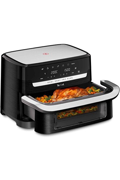 TEFAL Friteuza dubla cu aer cald Dual Easy Fry Flex EY9228E0, 2700W, capacita...