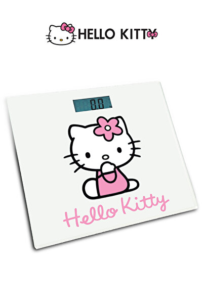 Genel Markalar Hello Kitty Dijital Geniş Ekranlı Temperli Cam Banyo Tartısı H...