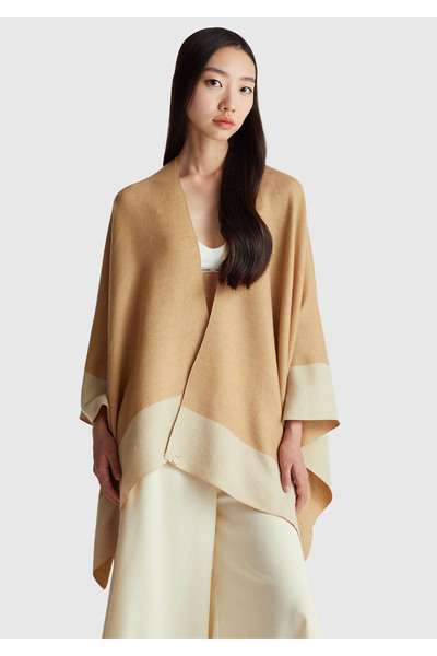 United Colors of Benetton Pelerină de damă, maro deschis, amestec de viscoză,...