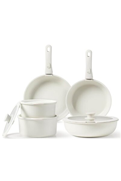 KASEVY Σετ 9 κατσαρολών και τηγανιών μαγειρέματος, αντικολλητικά, ανθεκτικά σ...