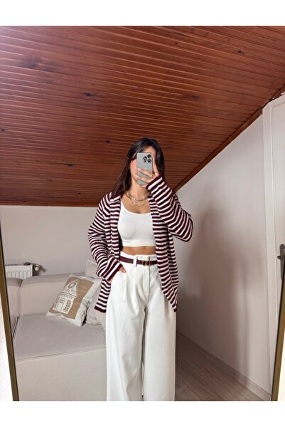 Selin Damla Striped Knitwear Cardigan