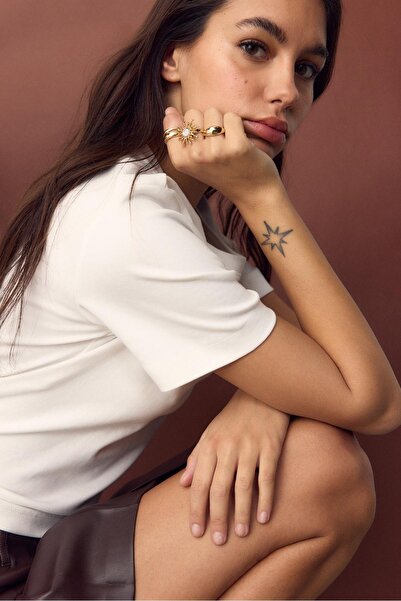 Stradivarius 4'lü aynalı güneş efektli yüzük seti