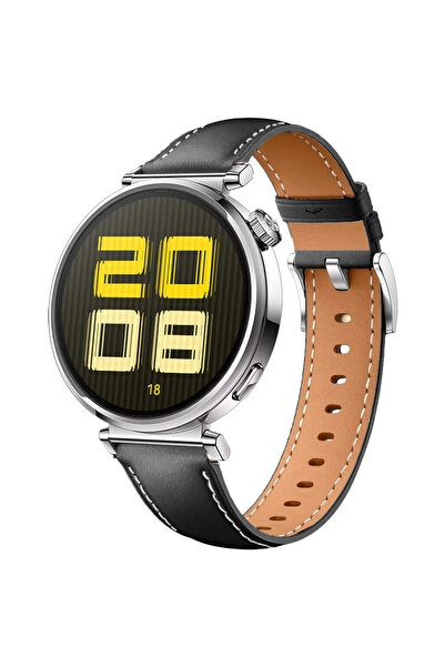 Sneezy حزام جلدي أنيق وعصري مع مشبك معدني فضي متوافق مع ساعة هواوي GT5 مقاس 4...