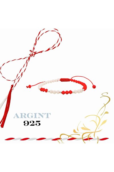 OEM Martisor 925 silver bracelet – 5 beads and crystals