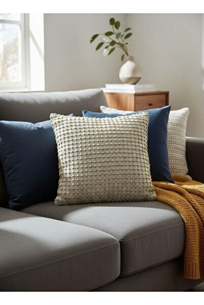 benson up Gold File Detaylı Dekoratif Yastık - Özel Tasarım Yastık - Oturma O...