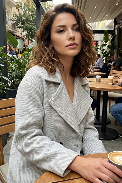 Mossta Modern Cut Buttoned Coat - Gray