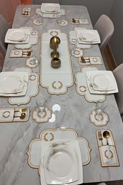 HARD RUBY Amerikan Servis 25 Parça 8 Kişilik Runner Seti