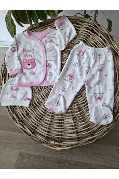 Özlev Baby طقم ملابس داخلية للأطفال حديثي الولادة مكون من 3 قطع مطرزة من القط...